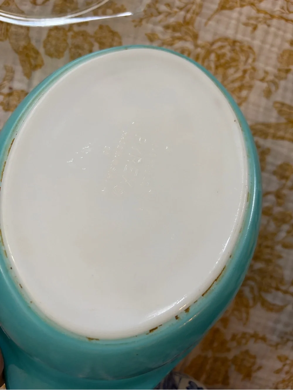 Pyrex Turquoise Snowflake Covered Casserole Dish